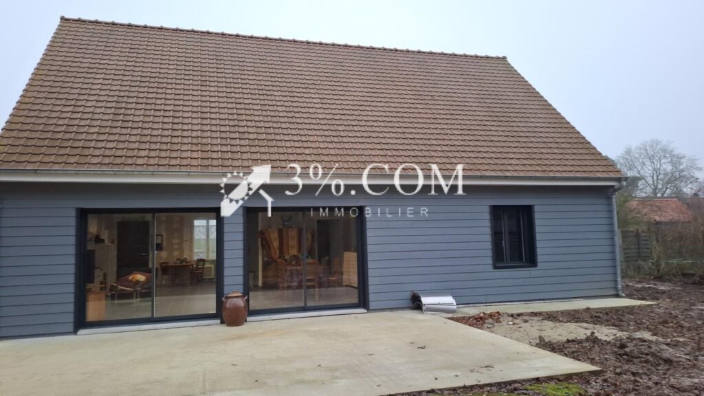 Proche OISEMONT : Pavillon neuf ossature bois 95 m2 – 2 CH – 3 pièces – 2 chambres – 95 m²
