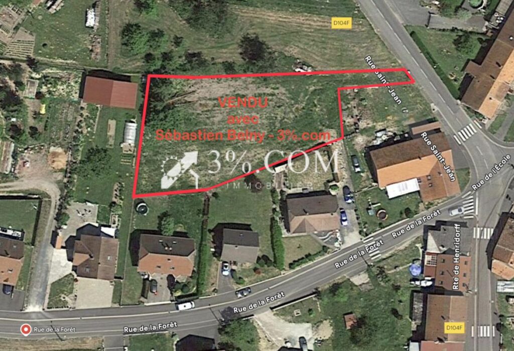 3%.COM – EXCLUSIVITÉ à WALTEMBOURG, terrain de 18,37 ares co – NR pièces – NR chambres – 1837 m²