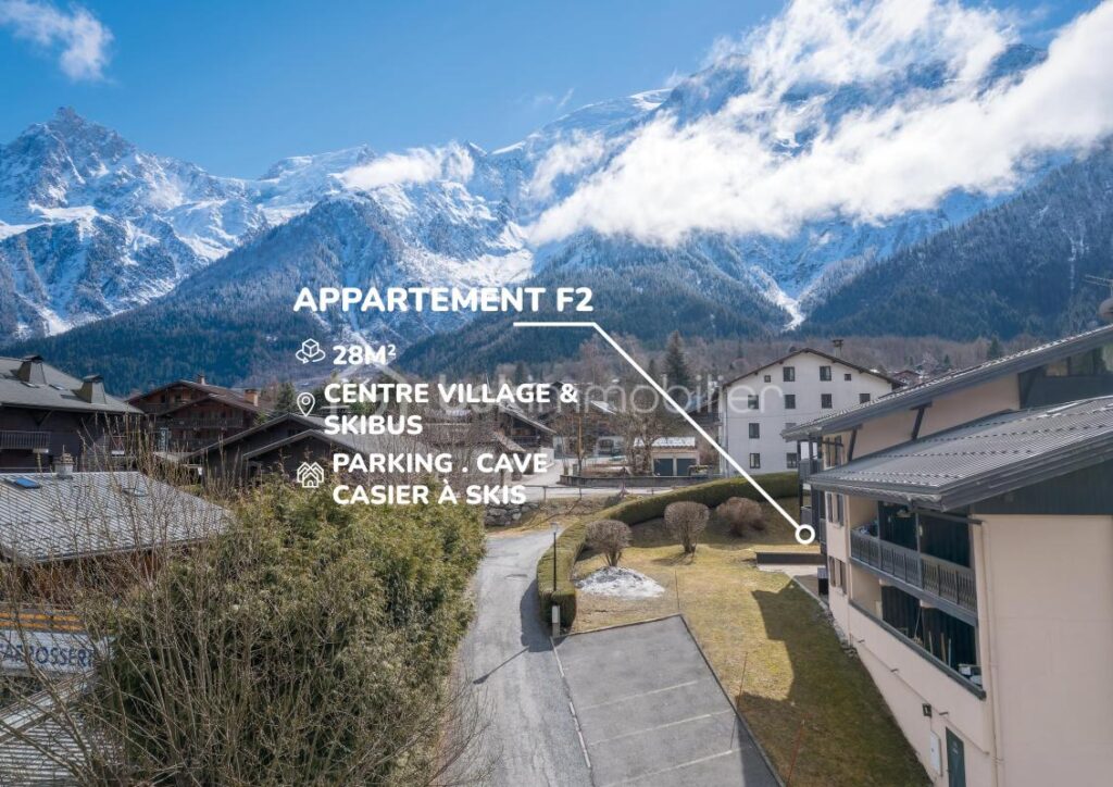 74310 – APPARTEMENT T2 – BALCON VUE MONT–BLANC – CENTRE VILLAGE – BONNE RENTABILITÉ LOCATIVE – 2 pièces – 1 chambre – 28 m²