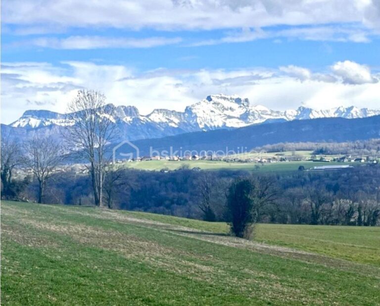 Terrain constructible plein sud – Vue plongeante sur le château de Lovagny – À 15 minutes d’Annecy- Divisible en 2 parcelles – NR pièces – NR chambres – 2258 m²