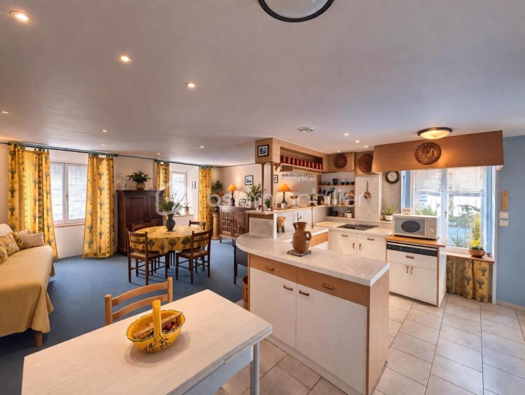 Maison de village avec garage et grenier aménageable – jardin non attenant – 4 pièces – 2 chambres – 75 m²