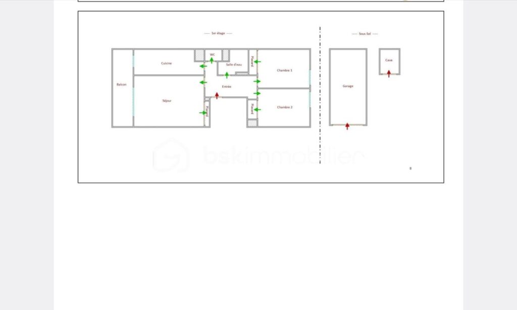 T3 71 m2 ,TERRASSE, GARAGE FERMÉ, CAVE, CENTRE VILLE – 3 pièces – 2 chambres – 71 m²