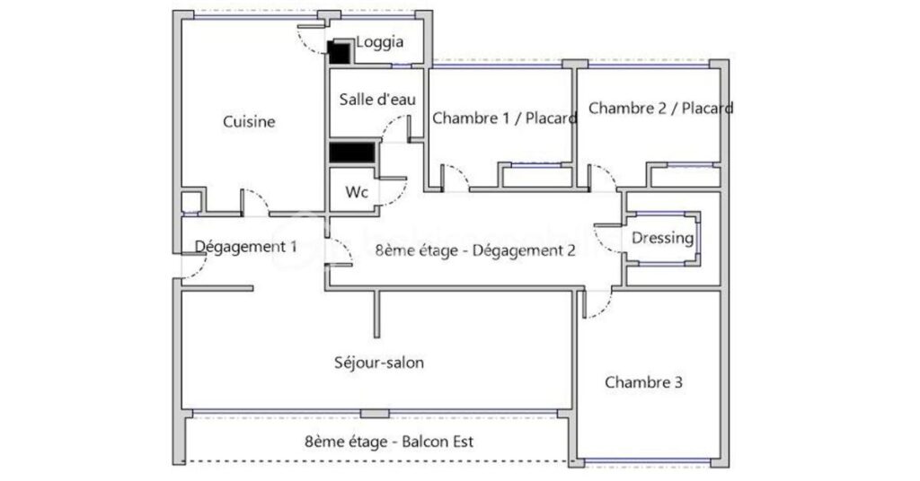 DERNIER ETAGE ASCENSEUR – ECHIROLLES DOMAINE JEAN JAURES APPARTEMENT, STATIONNEMENT ET CAVE POSSIBILITE DE GARAGE – 5 pièces – 3 chambres – 103 m²