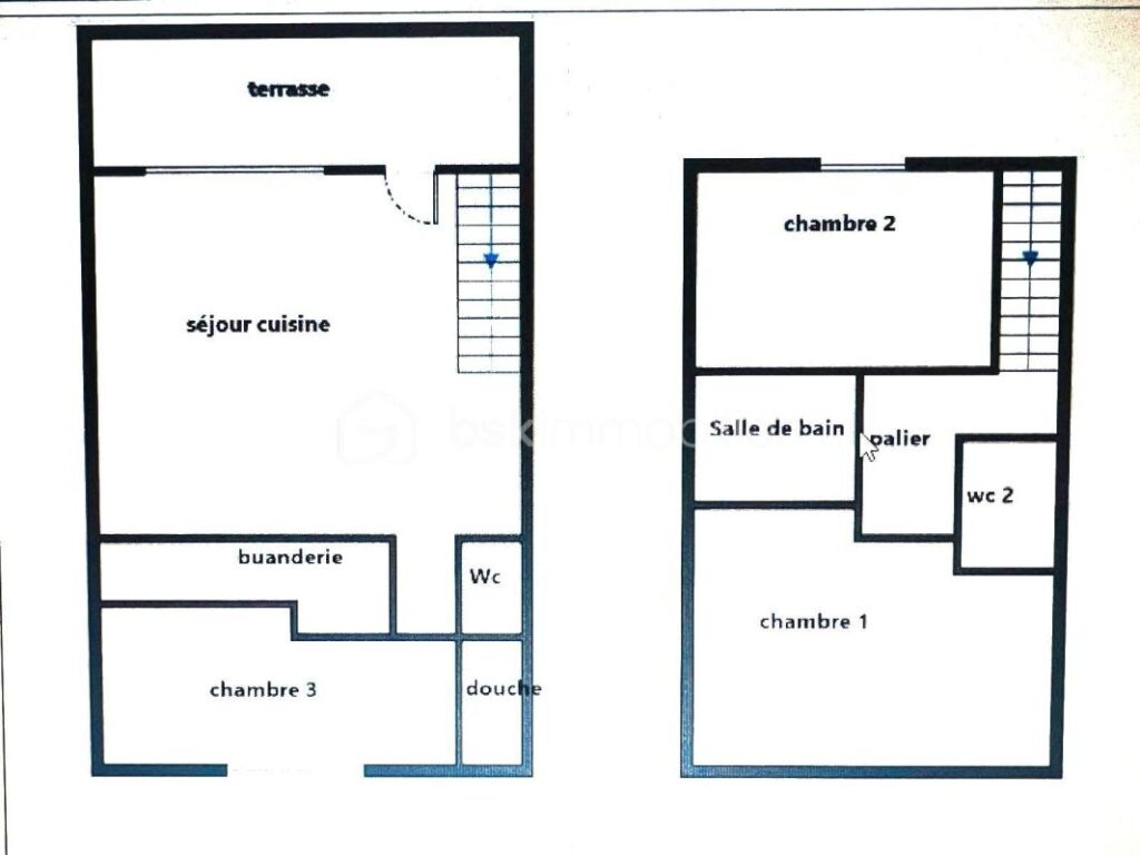 COMME UNE MAISON – DUPLEX T4 avec TERRASSE – 2 PARKING – POSSIBLE GARAGE EN SUS – 4 pièces – 3 chambres – 93 m²