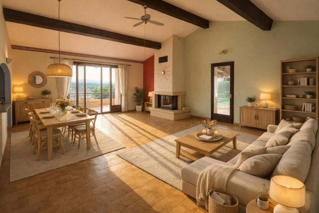 MAISON VUE ET OLIVIERS – 3 pièces – 2 chambres – 95 m²