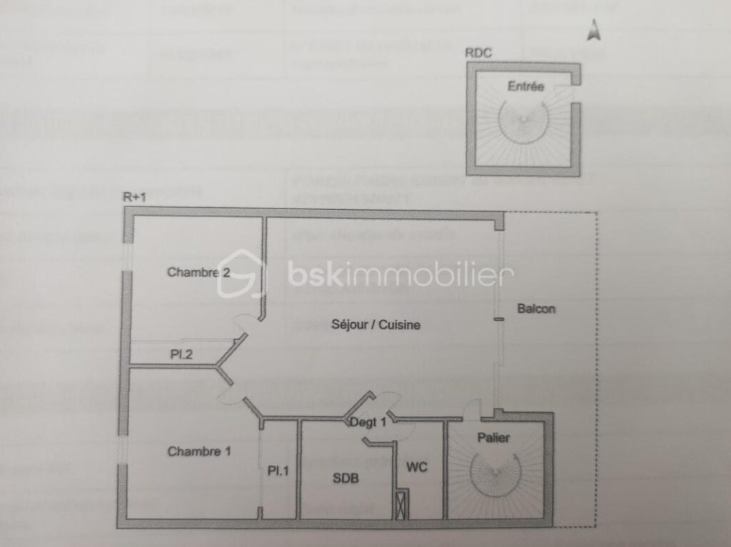 Appartement T3 de 68m² – Balcon avec vue dégagée – Cour privée – 3 pièces – 2 chambres – 68 m²