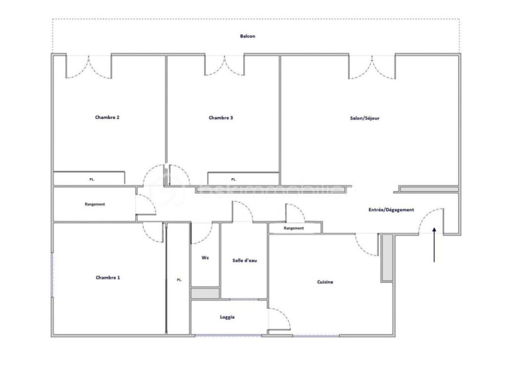 T4 traversant avec balcon plein sud – un potentiel à révéler au cœur de Neuville-sur-Saône – 4 pièces – 3 chambres – 79 m²