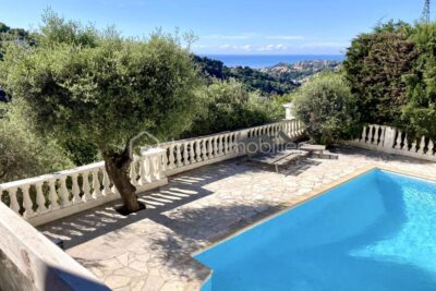 Nice (Saint Pancrace) – Villa d’architecte – Vue mer – Piscine – 6 pièces – 3 chambres – 181 m²