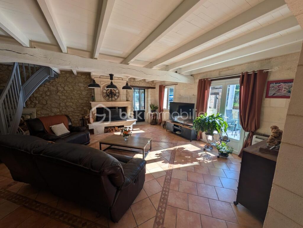 Propriété en pierre 7 pièces de 215m2 avec vue sur les vignes à VILLEGOUGE – 7 pièces – 4 chambres – 215 m²