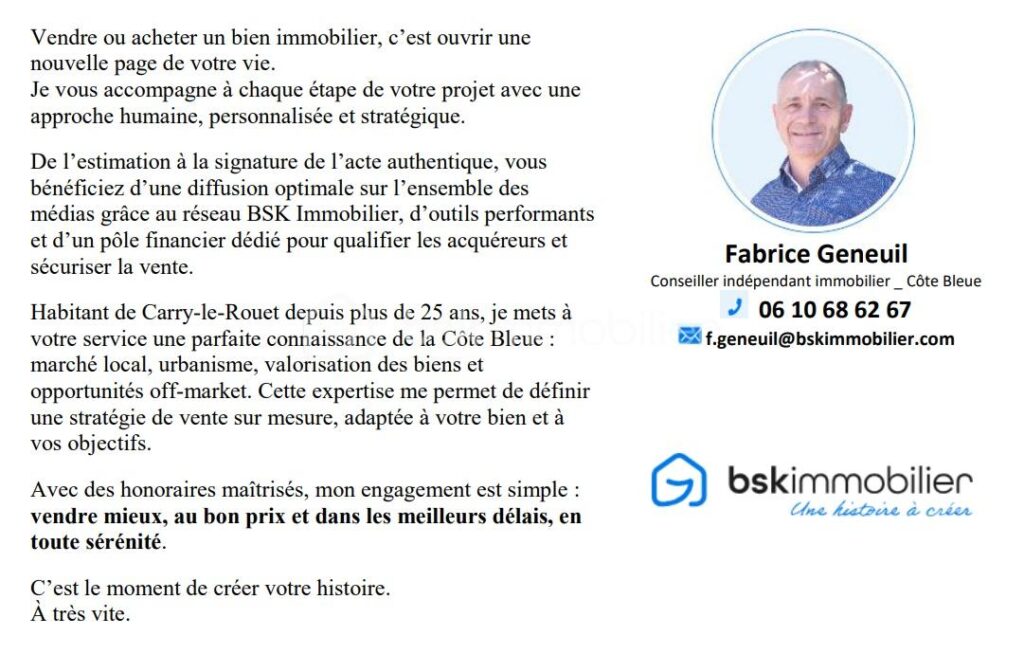 Studio 28m² – Sausset-les-Pins – Proche mer, port et commodités – 1 pièce – 1 chambre – 27 m²