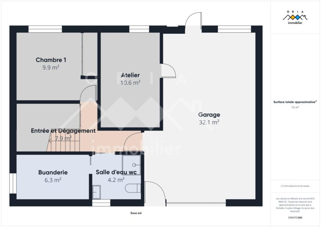 Maison – 5 pièces – 3 chambres – 100 m²