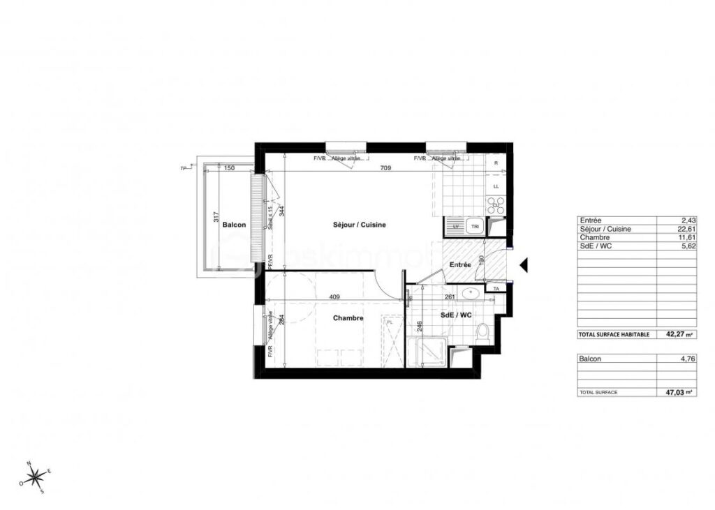 Charmant T2 de 42 m² avec vue imprenable sur le canal – Quartier prisé de la Croix-Bonnet à Bois-d’Arcy – 2 pièces – 1 chambre – 41 m²