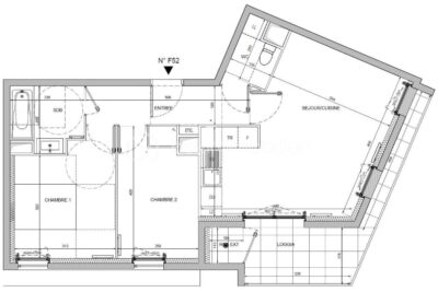 Appartement F3 DPE C 2023 bord du canal terrasse parking – 3 pièces – 2 chambres – 58 m²