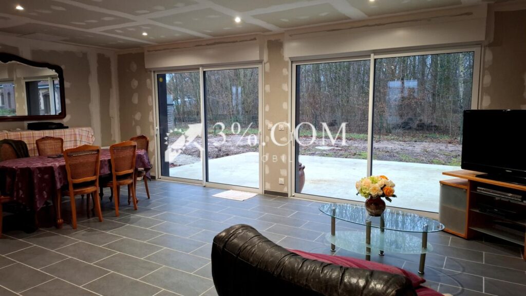 Proche OISEMONT : Pavillon neuf ossature bois 95 m2 – 2 CH – 3 pièces – 2 chambres – 95 m²