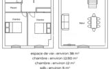 3 pièces avec cheminée et vue dégagée dans village provençal – 3 pièces – 2 chambres – 78 m²