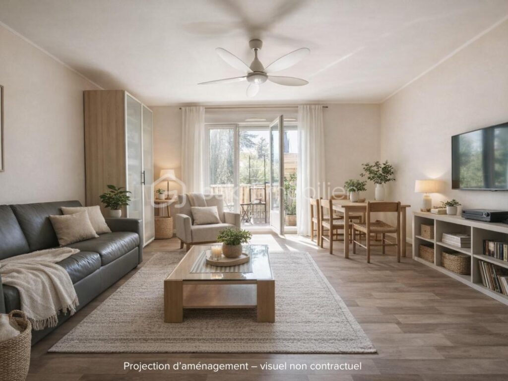 T4 traversant avec balcon plein sud – un potentiel à révéler au cœur de Neuville-sur-Saône – 4 pièces – 3 chambres – 79 m²