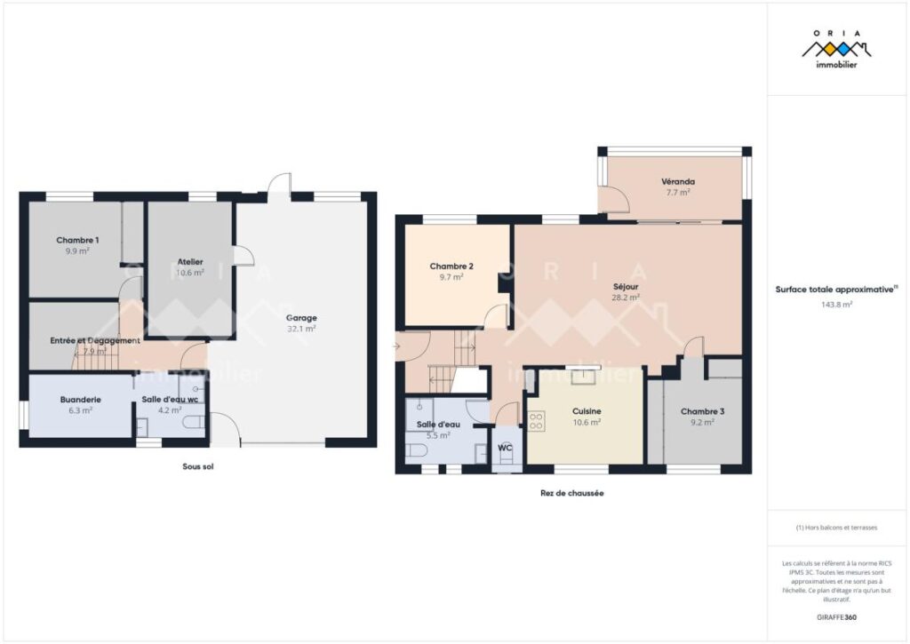 Maison – 5 pièces – 3 chambres – 100 m²
