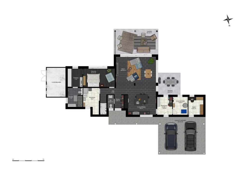 Villa contemporaine avec piscine à Fully ! – NR pièces – 5 chambres – 207 m²