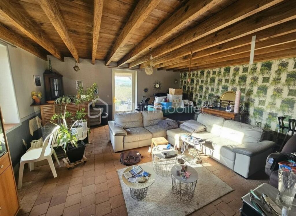 Ancien corps de ferme avec 4,7 hectares – Vue exceptionnelle – Proximité Roanne – 6 pièces – 5 chambres – 185 m²