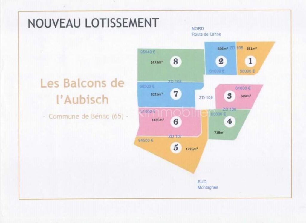 Terrain à bâtir viabilisé – NR pièces – NR chambres – 696 m²
