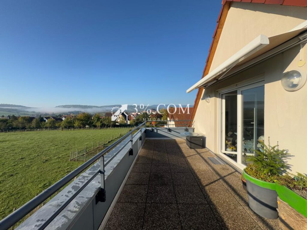 3%COM Très bel appartement avec double terrasse – vue campag – 3 pièces – 2 chambres – 102 m²