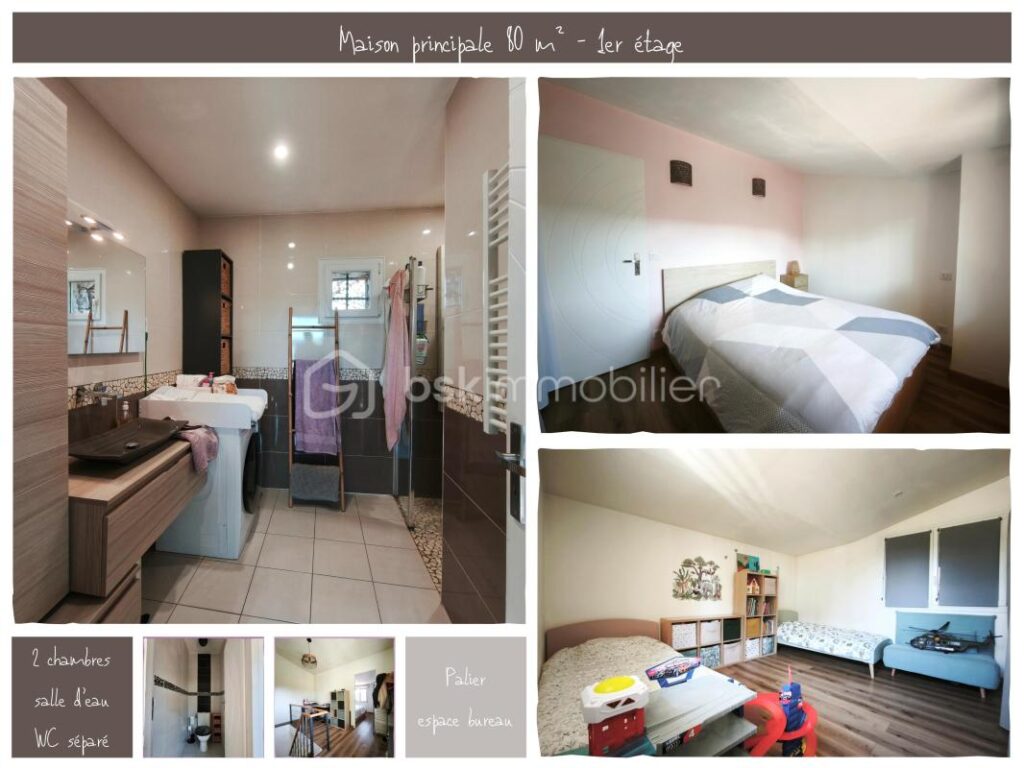 Maison 80m² + studio indépendant 27m² – parcelle 7800 m² – Vue exceptionnelle – 4 pièces – 3 chambres – 107 m²