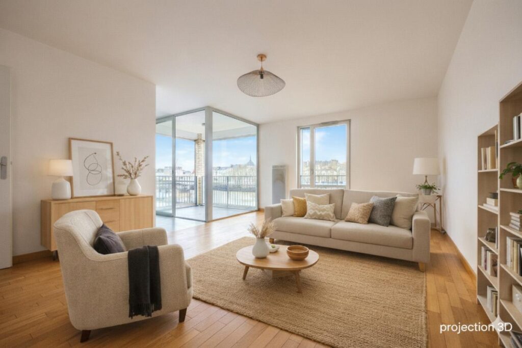 Appartement T3 face Loire – 3 pièces – 2 chambres – 62 m²