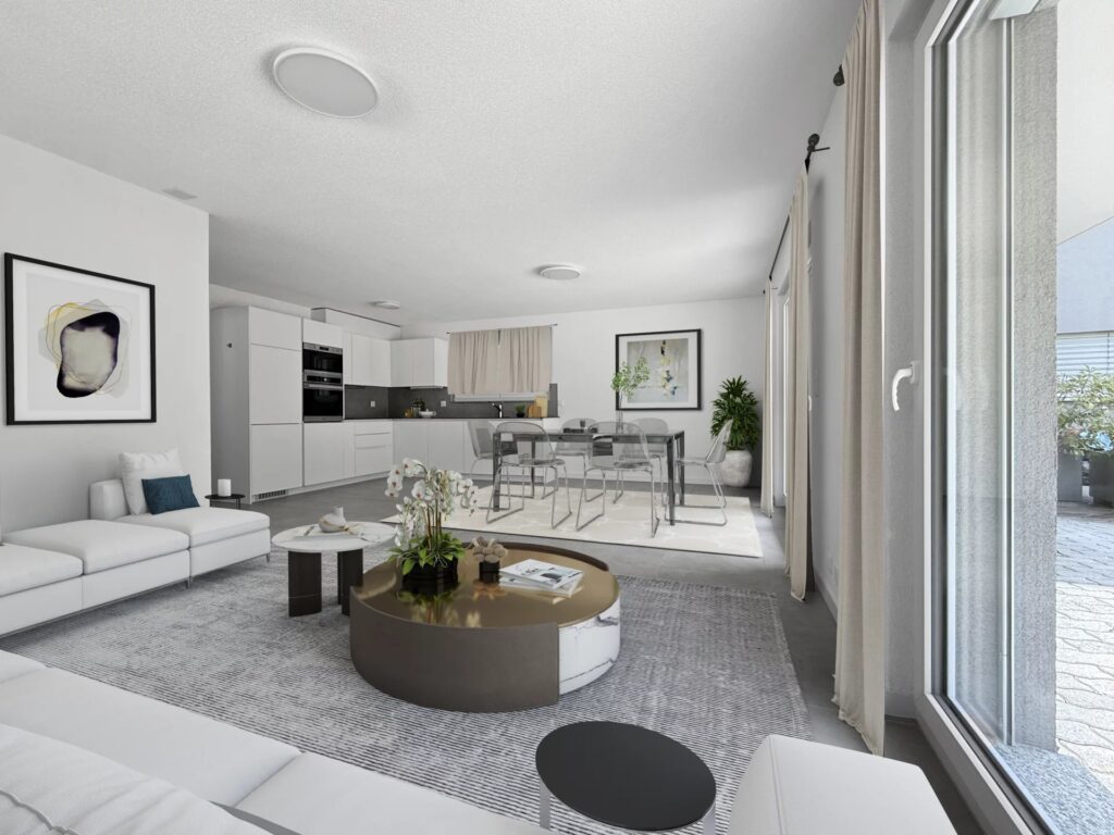 4,5 p. avec vue dégagée – Terrasse et jardin privatifs – NR pièces – NR chambres – 128.5 m²