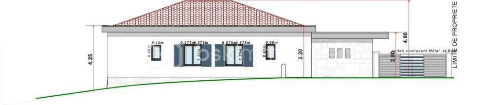 Terrain de 843 m² avec projet de maison (permis purgé, fondations réalisées) – Vue panoramique plein sud – NR pièces – NR chambres – 843 m²