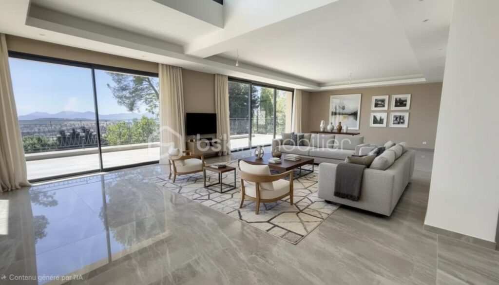 Mougins / Cannes – Vue mer exceptionnelle – 10 pièces – 5 chambres – 370 m²