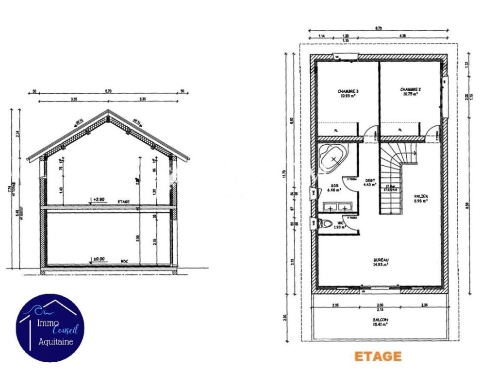 Villa 2025 style BELLE EPOQUE 6 pièces 176 m2 à Royan face – 6 pièces – 3 chambres – 176 m²