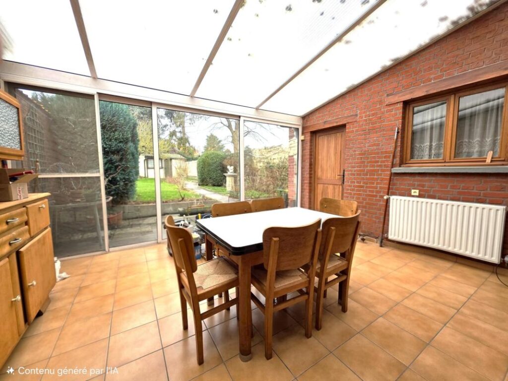 Maison mitoyenne 124m² avec véranda et jardin clos – 6 pièces – 2 chambres – 125 m²