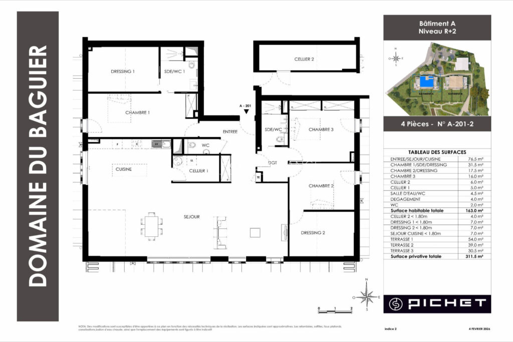 vente appartement 4 Pièce(s) – 4 pièces – 3 chambres – 163.00 m²