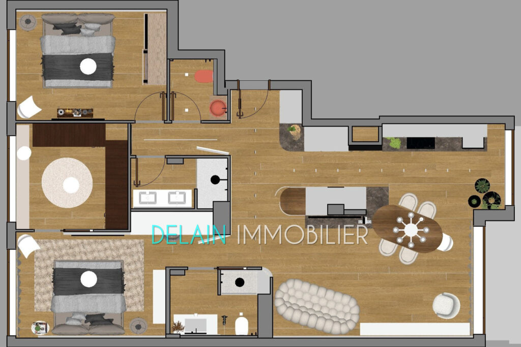 vente appartement 4 Pièce(s) – 4 pièces – 3 chambres – 89.00 m²