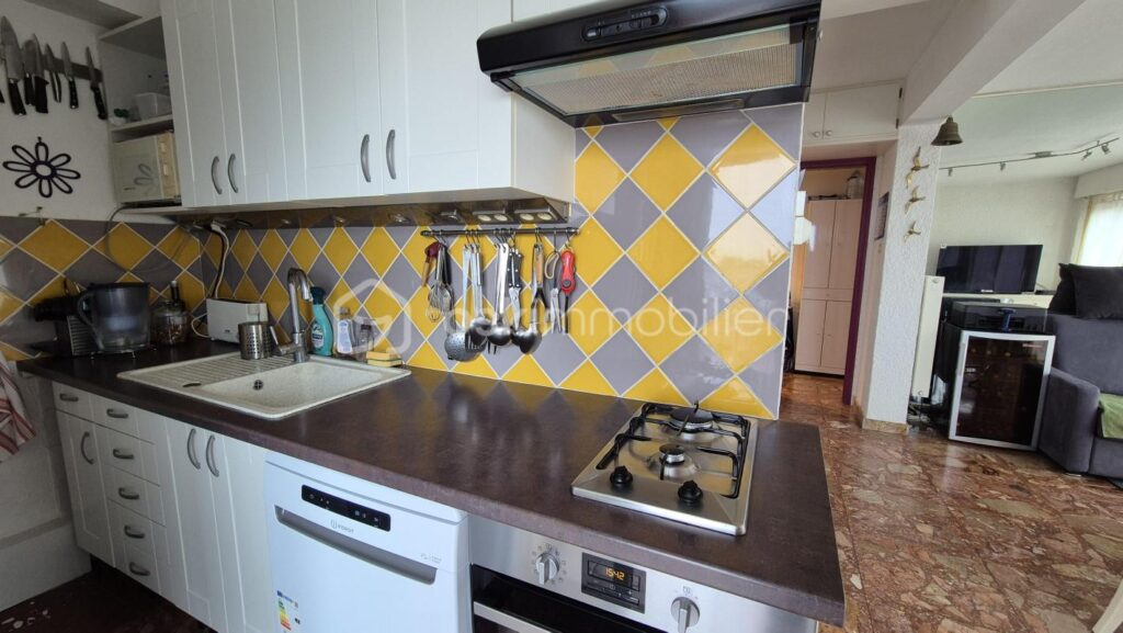 A VENDRE APPARTEMENT T3 DE 56M² A SAINT CYPRIEN PLAGE – COTE PORT – VUE MER ET PORT DE PLAISANCE – DEUX CHAMBRES – LOGGIA – PARKING PRIVE – CAVE INDIVIDUELLE – ASCENSEUR – 3 pièces – 2 chambres – 56 m²