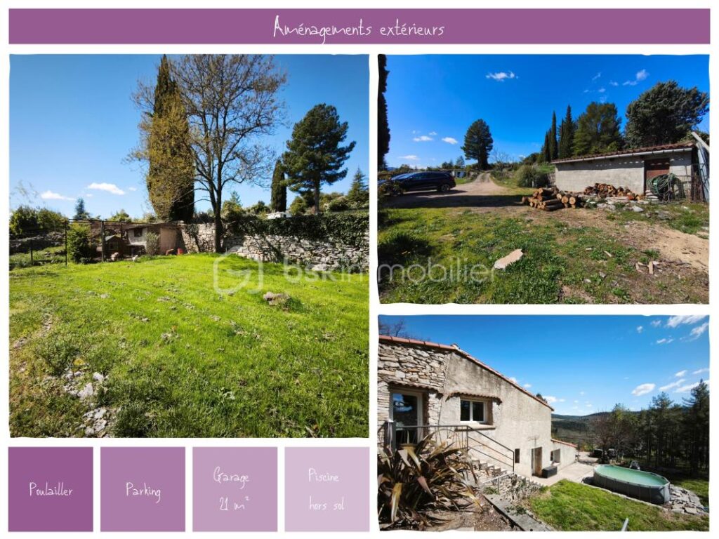 Maison 80m² + studio indépendant 27m² – parcelle 7800 m² – Vue exceptionnelle – 4 pièces – 3 chambres – 107 m²