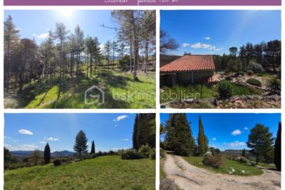 Maison 80m² + studio indépendant 27m² – parcelle 7800 m² – Vue exceptionnelle – 4 pièces – 3 chambres – 107 m²