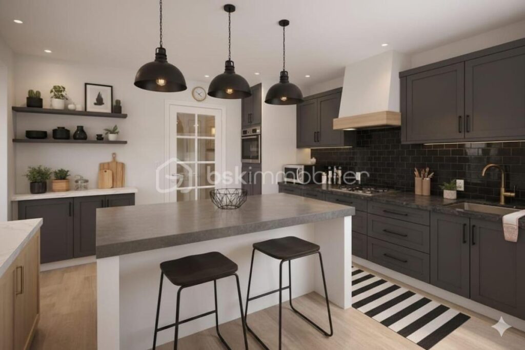 Maison de plain-pied – Quartier résidentiel à Vertou – 6 pièces – 3 chambres – 136 m²