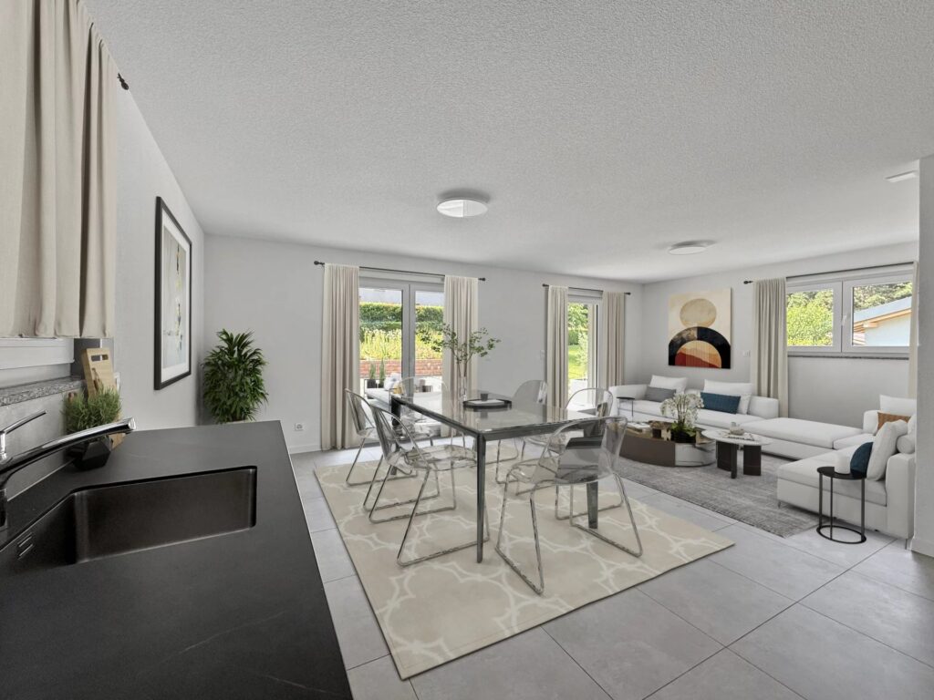 4,5 p. avec vue dégagée – Terrasse et jardin privatifs – NR pièces – NR chambres – 128.5 m²