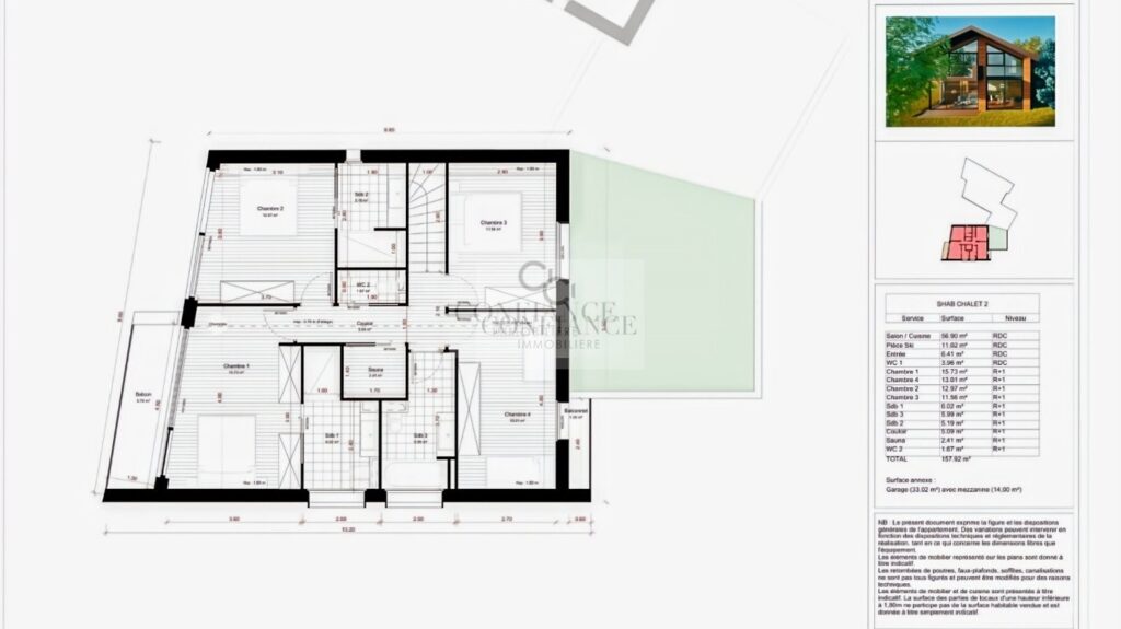 Chalet – 6 pièces – 5 chambres – 190 m²