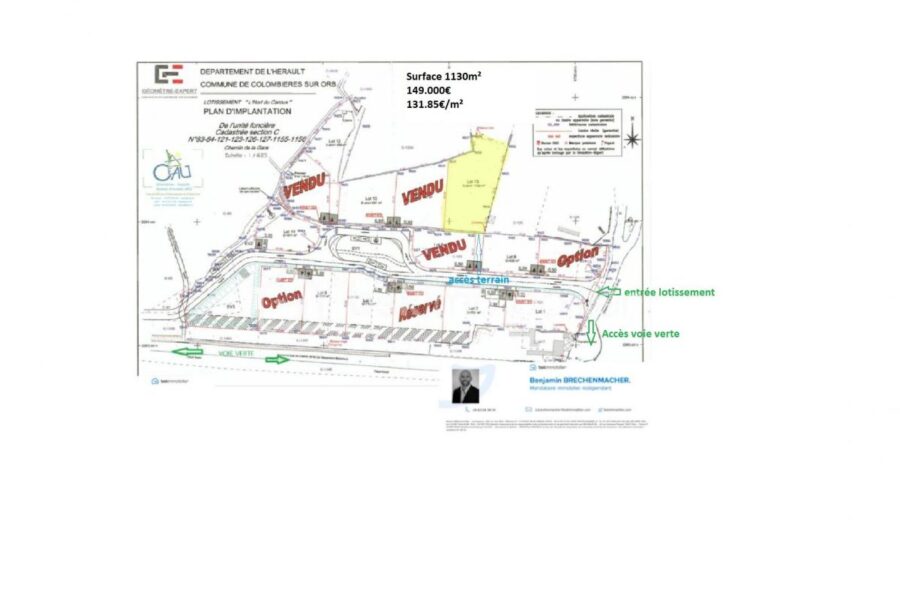 Terrain à vendre à Colombieres sur orb