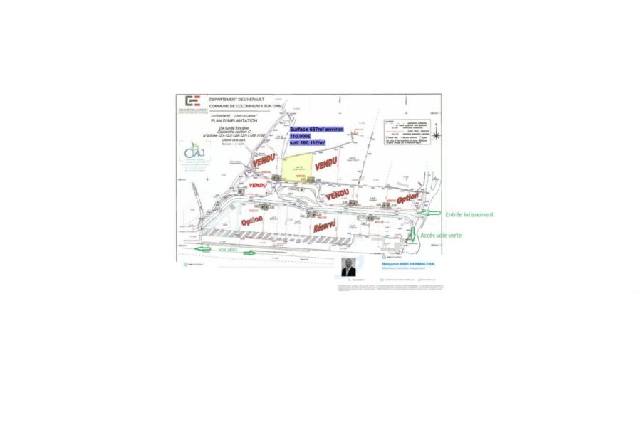Terrain à vendre à Colombieres sur orb