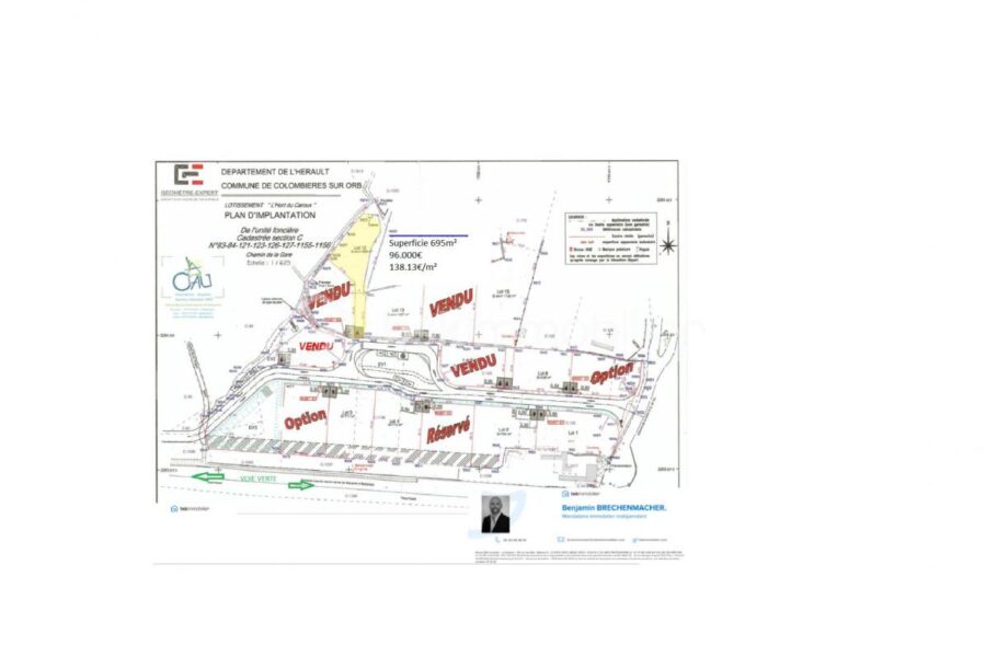 Terrain à vendre à Colombieres sur orb