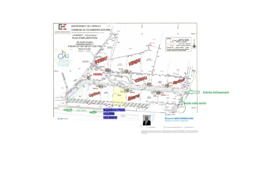 Terrain à vendre à Colombieres sur orb