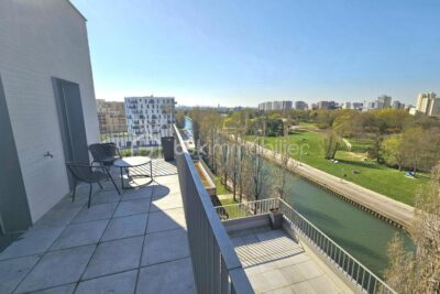 Appartement duplex dernier étage F5 vue Canal de l’Ourcq terrasses parking – 5 pièces – 4 chambres – 97 m²