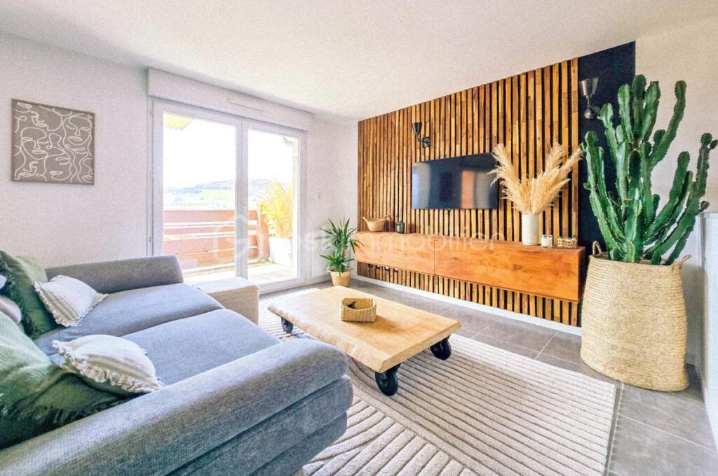 Saint-Martin-d’Uriage – Duplex inversé avec terrasse plein sud et vue montagne exceptionnelle – 3 pièces – 2 chambres – 58 m²