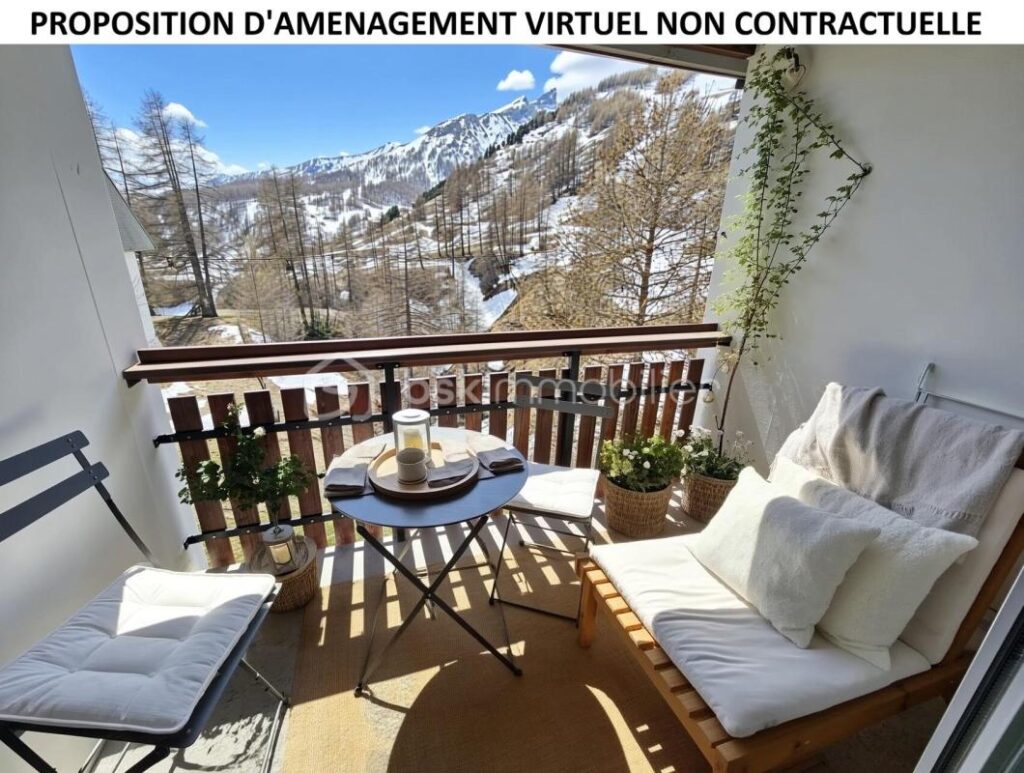 **EXCLUSIVITÉ – Studio avec coin cabine – Vue montagnes exceptionnelle** – 1 pièce – NR chambres – 21 m²