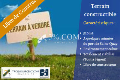 Terrain à vendre à Binic etables sur mer