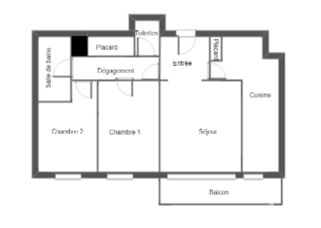 Bel appartement avec une grande luminosité et vue dégagée – 3 pièces – 2 chambres – 64 m²