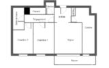 Bel appartement avec une grande luminosité et vue dégagée – 3 pièces – 2 chambres – 64 m²